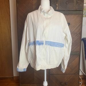 Patchit Cotton White and Blue Zip up XL Vintage